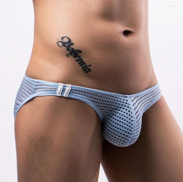 Sous-vêtements 8 couleurs hommes maille respirante Sissy sexy slips taille basse bikini style gay homme transnpaent coolflex culottes sous-vêtements