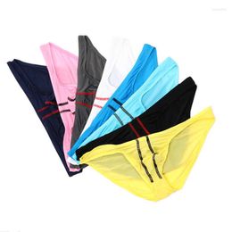 Onderbroek 8pcs/pack heren ondergoed sexy mini -briefs ademende ultra dunne lingerie homo's cueca u bulge zak slipje