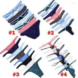 Calzoncillos 8 Uds. Ropa interior Sexy para hombre, pantalones cortos suaves, calzoncillos transpirables, bragas de cintura baja para hombre, Bikini, tangas con bolsa abultada