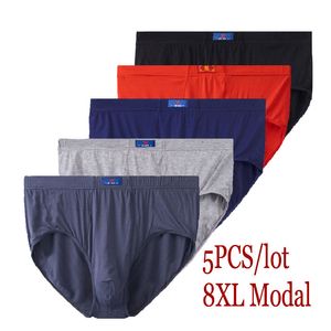 Slip 8XL-XL 5Pcs Modal Plus Size Oversize Hommes Sous-Vêtements Brief Mens Briefs Hommes Shorts Sous-Vêtements Hommes Sous-Vêtements Confort Homme Sous-Vêtements 230320