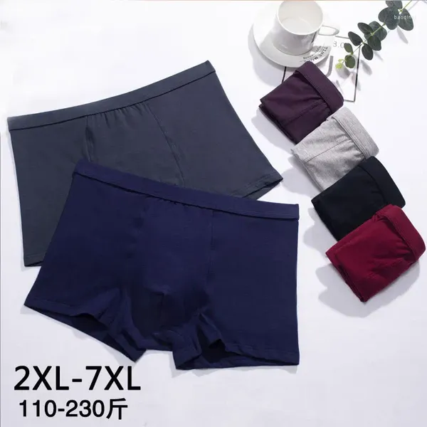 Calzoncillos 95% algodón puro ropa interior para hombres pantalones cortos de ángulo plano sueltos y transpirables de gran tamaño gordo medio alto joven