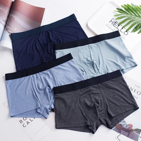 Sous-vêtements A001 Boxer modal pour hommes en coton fibre de bambou