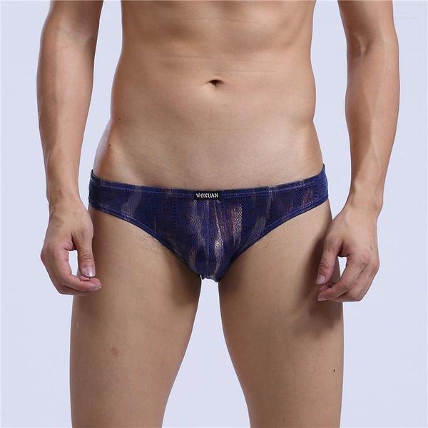 Calzoncillos AIIOU para hombre, ropa interior Gay de LICRA, estampado de serpiente fino y suave, divertido, transpirable, Sexy, informal, ropa de dormir para hombre