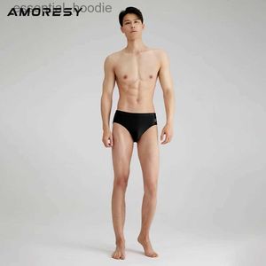 Onderbroeken AMORESY Eros-serie herenondergoed Effen kleur Glanzend Ademend SportijsslipC24315