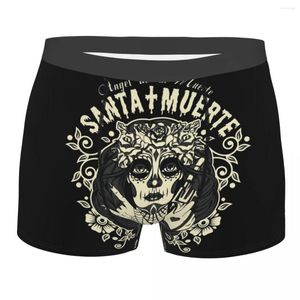 Caleçons Angel De La Muerte Santa Sous-vêtements Hommes Sexy Imprimer Personnalisé Mexicain Mort Sucre Crâne Boxer Shorts Culottes