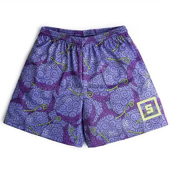 Caleçons Anime Shorts hommes diable Fruit Manga short de sport à la salle de sport Fitness impression 3D Bermuda Masculina séchage rapide maille surdimensionné conseil ShortsL231218