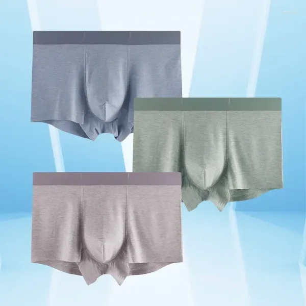 Calzoncillos Ropa interior antibacteriana para hombres Boxeadores sin costuras Deportes Entrepierna de algodón Ángulo plano Pantalones cortos de talla grande Pantalones transpirables para jóvenes Rama