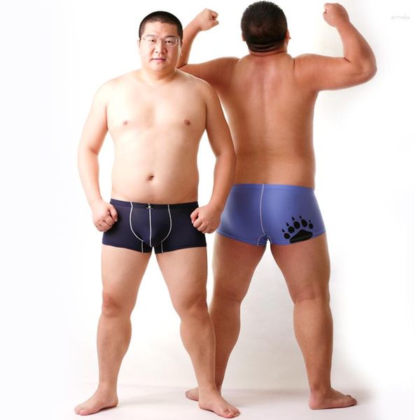 L'arrivée des slips ! Griffe d'ours grande taille hommes Net boxeurs Sexy Shorts Gay sous-vêtements respirants bleu marine/bleu/rose M L XL XXL