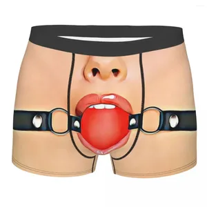 Onderbroek Ball Gag Underwear Men Gedrukt Aangepaste BDSM Kink Sex Play Boxers shorts slipjes slipjes ademen