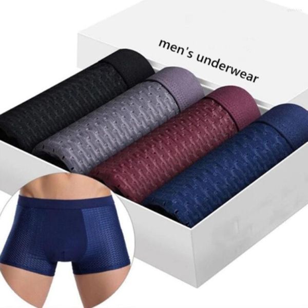 Calzoncillos Bamboowear Bambú Bóxer Corto Hombres Calzoncillos de microfibra Ropa interior Compresión Estiramiento XIN-