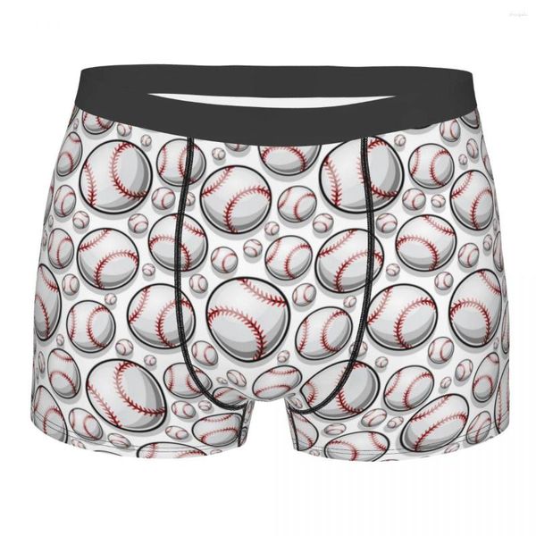 Caleçon Baseball Softball balle motif Boxer Shorts pour Homme Sexy 3D imprimé sous-vêtements culottes slips respirant