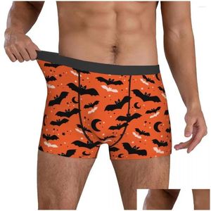 Sous-page Modèle de vecteur de chauve-souris sous-vêtements Halloween Style Halloween Male Pantes Custom Y Soft Boxershorts Trenky boxer Brief Large Taille Drop Deli Dhlci