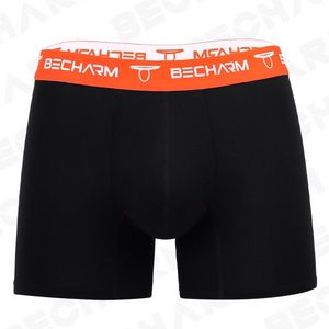 Caleçon Becharm Hommes Culottes Boxers Shorts Solide Noir Grande Taille Ensemble Hommes Mâle Mémoires Boxer Homme Sexy Vêtements Court Homme