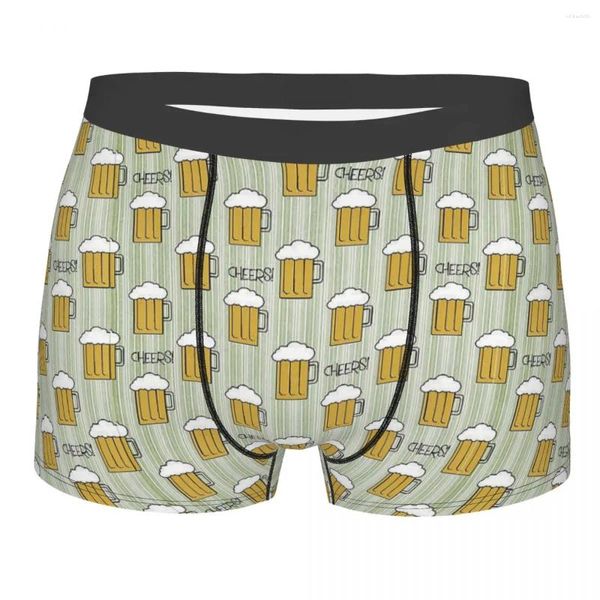 Sous-vêtements motif bière hommes sous-vêtements garçons amant boxer shorts culotte nouveauté doux pour homme grande taille