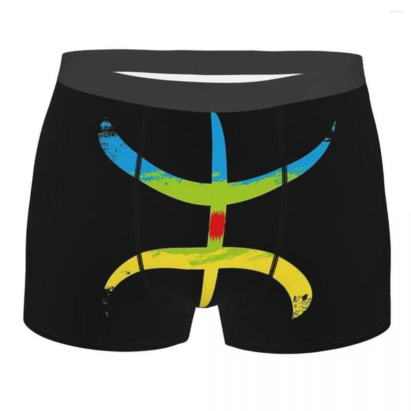 Calzoncillos Bereber Bereber Amazigh Flag Boxer Boxer Briefs Shorts bragas novedoso poliéster para Homme Plus Tamaño