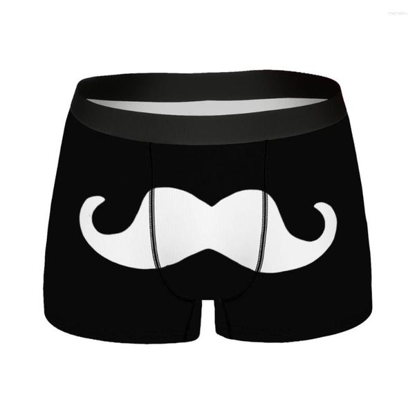 Calzoncillos Bigote Blanco Y Negro Bragas De Algodón Ropa Interior Masculina Pantalones Cortos Con Estampado Calzoncillos Boxer