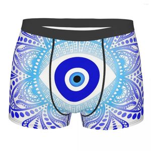 Caleçon Bleu Mandala Evil Eye Culotte Short Boxer Slip Homme Sous-Vêtements Sexy