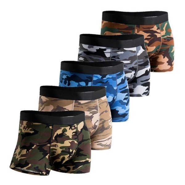 Caleçon Boxer Homme Culotte En Coton Hommes Caleçon Respirant Hommes Sous-Vêtements Camouflage Hommes Boxers Poche Bulge Camouflage Pour Hommes Cadeau 230510