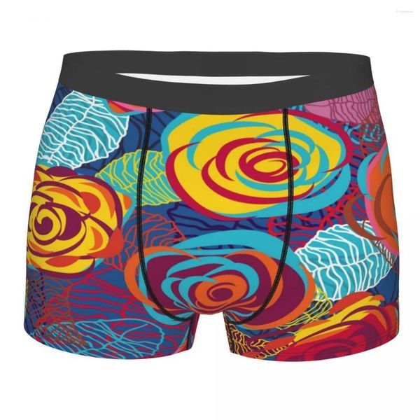 Caleçon Boxer homme short sous-vêtements homme abstrait Roses Boxershorts culotte homme Sexy