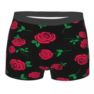 Caleçon Boxer Homme Sous-Vêtements Homme Culotte Rouge Rose Motif Sur Short Noir Confortable Homme