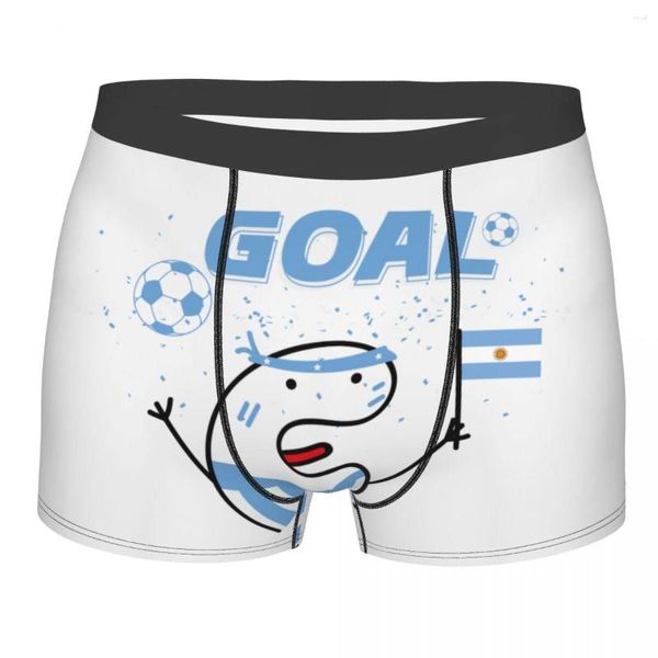 Calzoncillos bóxer para hombre, ropa interior, calzoncillos masculinos, pantalones cortos, aficionado al fútbol, la bandera de ARGENTINA, celebrando un gol, cómodo para hombre