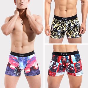 Caleçon Boxer Hommes Sous-Vêtements Hommes Lycra Mâle Pure Culotte Shorts Crâne Doux Lisse Cosy Marve