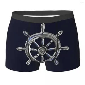 Onderbroeken Boxershorts Chrome Stijl Nautische Wiel Applique Slipje Heren Zacht Ondergoed Voor Homme Man Vriendje Cadeau