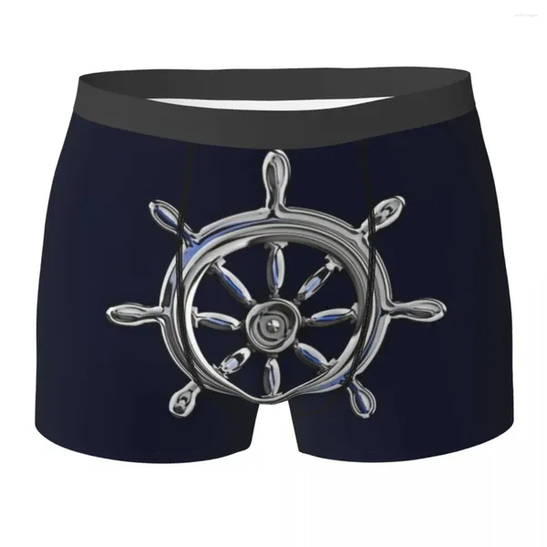 Caleçon Boxer Style chromé roue nautique applique culotte Homme sous-vêtements doux pour Homme Homme petit ami cadeau