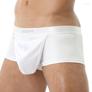Caleçon Boxer Shorts Hommes Ouvert Avant Hommes Sous-Vêtements Sexy Couverture Bulge Pouch Mâle Culotte