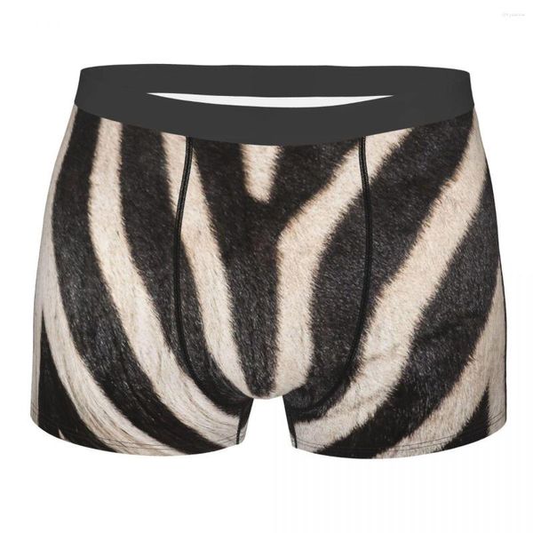 Caleçons Boxer Zebra Stripes Motif Africain Animal Fourrure Shorts Culottes Slips Hommes Sous-Vêtements Cuir Texture Amant Doux