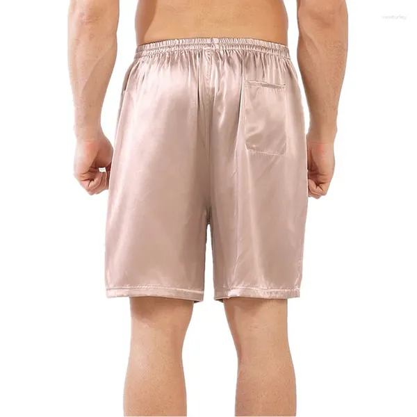 Caleçons Boxers Vêtements de nuit pour hommes Shorts 4 tailles 5 couleurs Hommes Vêtements de nuit amples Sous-vêtements Soie L-3XL Satin Confortable Mode