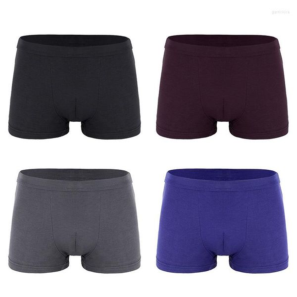 Caleçon boxeurs hommes Modal doux Boxershorts sous-vêtements couleur unie Boxer court mâle pur hommes culottes Shorts vêtements 2023