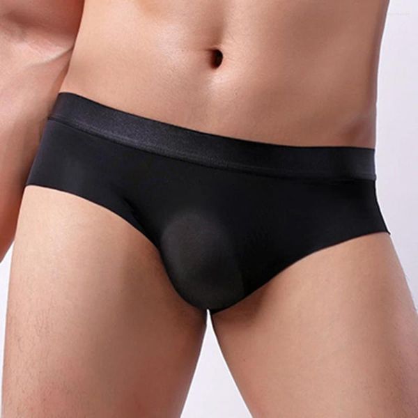 Sous-vêtements soutien-gorge culotte culotte soutiens-gorge sous-vêtements respirant soie glacée U slip convexe pour hommes serré élastique