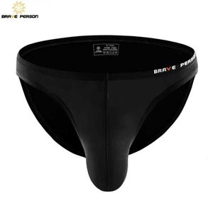 Sous-pants Brave Person Sexy Mens Underwear Big Pinis Sac Design Bikini Nylon Q240430