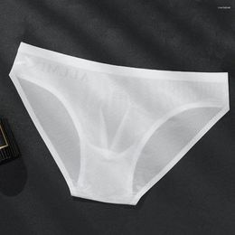 Sous-vêtements respirants en soie glacée pour hommes, slip taille basse avec technologie de refroidissement pour un confort à séchage rapide U