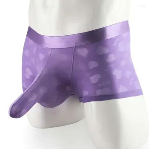 Onderbroek Ademende Mannen Kogels Scheiding Cover Sexy Liefdevormige Jacquard Olifant Boxer Ondergoed Gay Sleeve Peniskoker