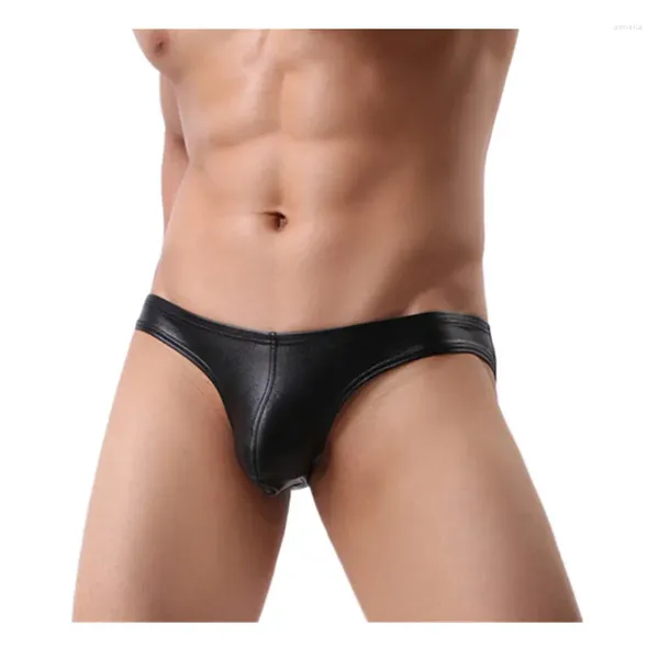 Sous-vêtements respirants pour hommes, sous-vêtements sexy, slip en simili cuir, slip, pochette pour pénis gay, sous-pantalon Jockstrap