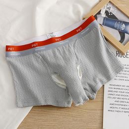 Onderbroek Ademscheid gescheiden zakje katoenen boksers voor mannen met brede tailleband