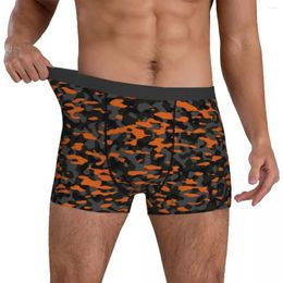 Sous-vêtements Camouflage Orange Sous-vêtements Militaire Vert Couleur Hommes Boxer Brief Funny Boxershorts Imprimer Plus Taille