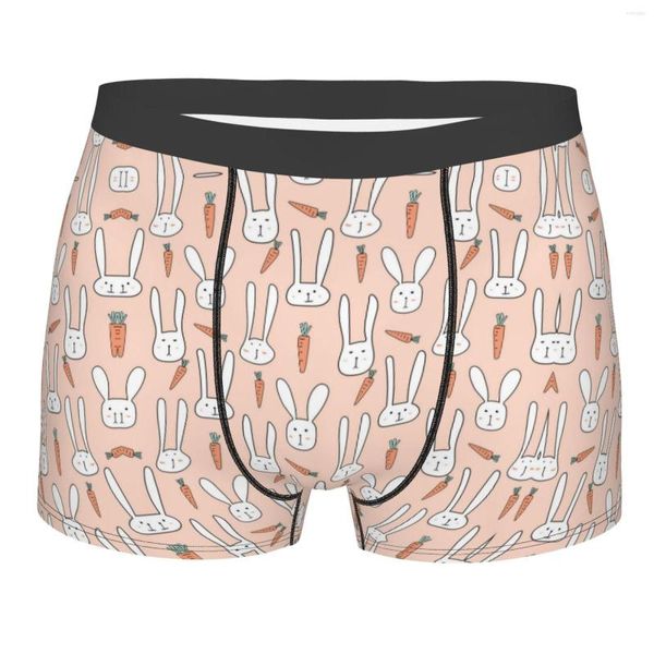 Calzoncillos Zanahoria y Pascua Hombres Ropa interior Boxer Hombre Anime Dibujos animados Poliéster Imprimir Boy Bragas Pantalones cortos