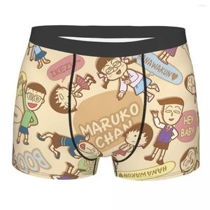 Calzoncillos Personajes Cheering Chibi Maruko Chan Manga Algodón Bragas Ropa interior para hombres Pantalones cortos estampados Calzoncillos bóxer