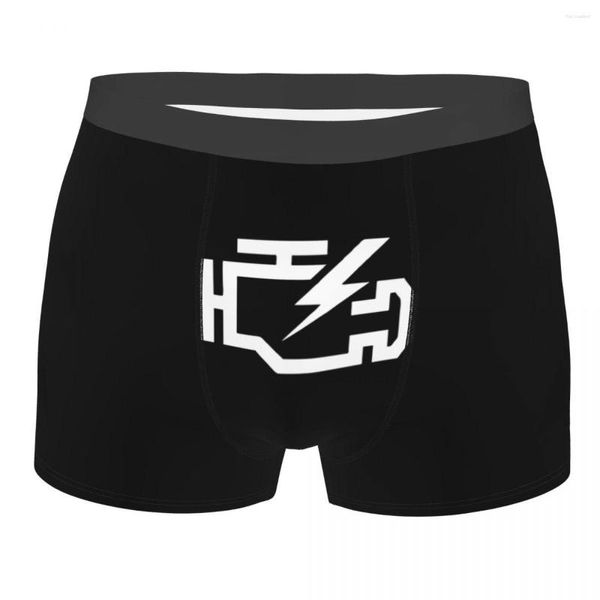 Calzoncillos Check Engine Light Symbol Funny Car Mechanic Hombres Ropa interior Boxer Shorts Bragas Humor Transpirable para Homme S-XXL