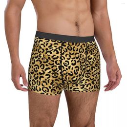 Caleçon guépard Animal sous-vêtement à la mode noir or imprimé léopard élégant hommes Shorts slips doux tronc haute qualité surdimensionné