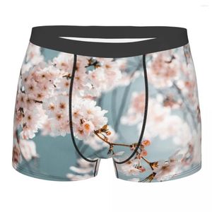 Caleçon fleurs de cerisier rose blanc plante fleur coton culotte sous-vêtement homme imprimé Short Boxer slips
