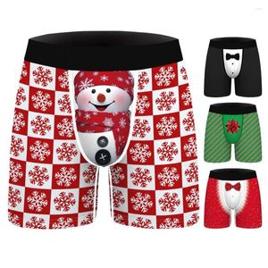 Onderbroek Kerst 3d Gedrukt Heren Slips Ondergoed Ademend Mode Mid Rise Digitale Boxershorts Lage Taille Slipje