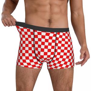 Sous-pants de Noël en damier des sous-vêtements rouges et blancs Boxer personnalisé Plain Smoker SPECH Men's Plus Size Trunkunderpants