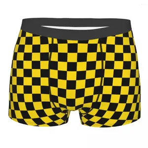 Onderbroeken Klassieke kunst Geometrisch schaakbord Ondergoed Stretch geruite geruite boxershorts Shorts Slipje Zacht voor mannen