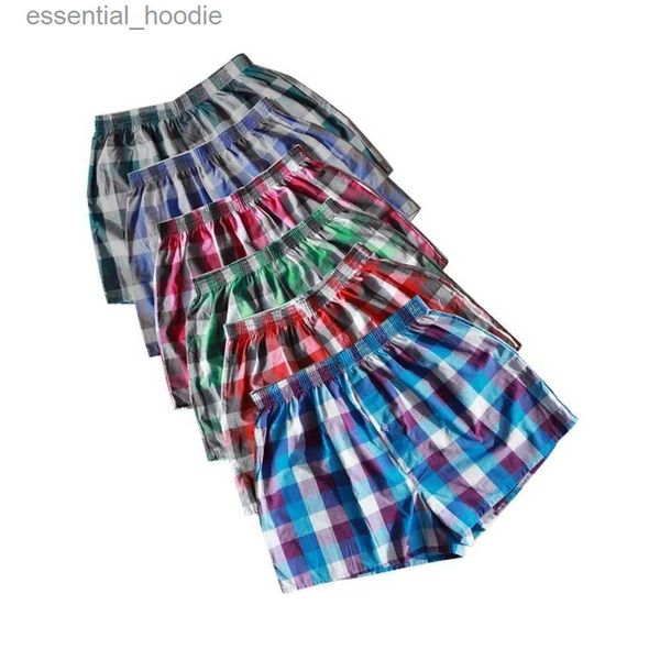 Caleçons Classique Plaid Hommes Boxer Shorts Hommes Sous-Vêtements Troncs Coton Cuecas Sous-vêtements boxeurs pour Homme Tissé Flèche Culotte 4 packsC24315