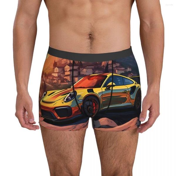 Caleçon Classique Voiture De Sport Sous-Vêtements Montagne Soleil Hommes Shorts Mémoires Plaine Tronc Trenky Conception Surdimensionné