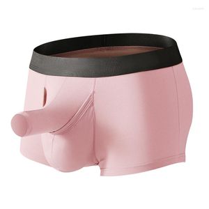 Onderbroek CLEVER-MENMODE Mannen Boxers Ondergoed Sexy Lange Penis Pouch Boxershorts Mannelijke Hombre Olifant Ardennen Slipje